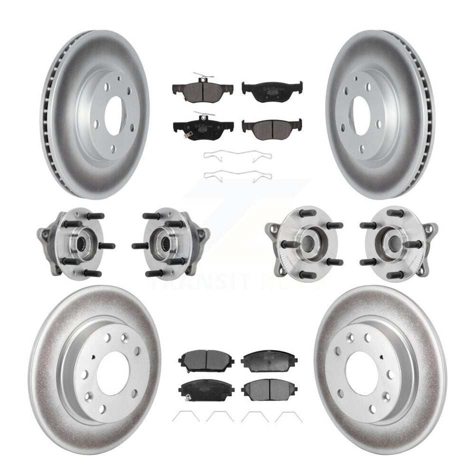 Front Rear Hub Bearing Coated Brake Rotor & Pads Kit (10Pc) For 2020-2022 Mazda CX-30 AWD KBB-132031