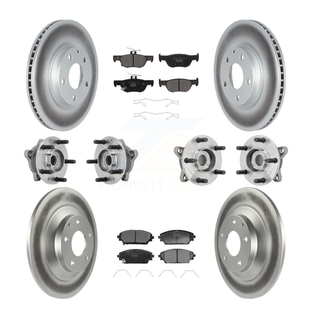 Front Rear Hub Bearing Coated Brake Rotor & Pads Kit (10Pc) For 2020-2022 Mazda CX-30 AWD KBB-132032