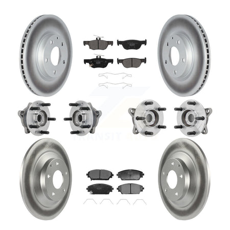 Front Rear Hub Bearing Coated Brake Rotor & Pads Kit (10Pc) For 2020-2022 Mazda CX-30 AWD KBB-132032