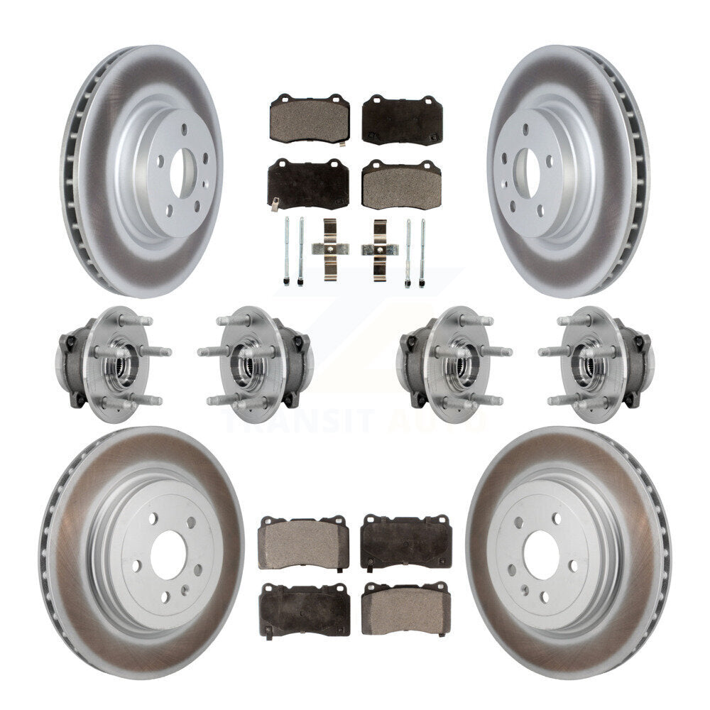 Front Rear Hub Bearings Coated Disc Brake Rotors And Ceramic Pads Kit (10Pc) For Tesla S KBB-132033