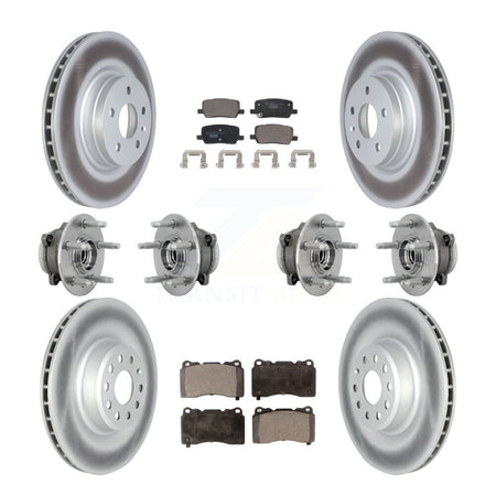 Front Rear Hub Bearing Coated Disc Brake Rotor And Pad Kit (10Pc) For 2017-2019 Tesla X S KBB-132035