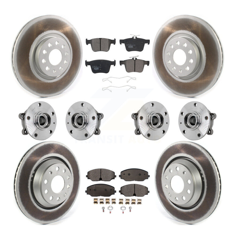 Front Rear Hub Bearing Coated Brake Rotor Pad Kit (10Pc) For Volkswagen Atlas Cross Sport KBB-132037