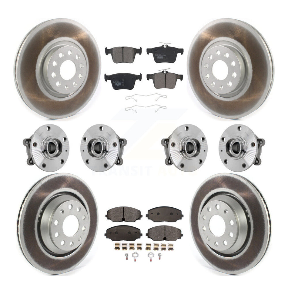 Front Rear Hub Bearing Coated Brake Rotor Pad Kit (10Pc) For Volkswagen Atlas Cross Sport KBB-132037