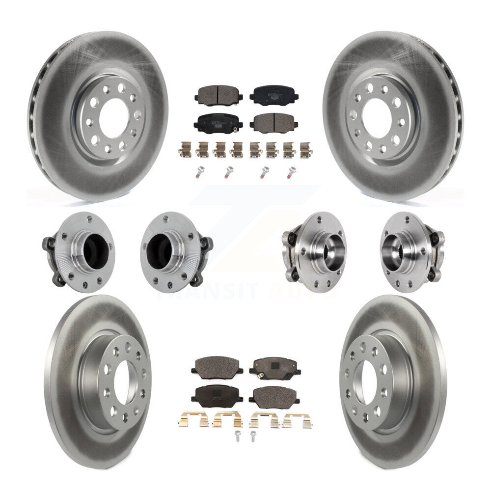 Front Rear Hub Bearing Coated Brake Rotor Pads Kit (10Pc) For Jeep Renegade Fiat 500X FWD KBB-132039