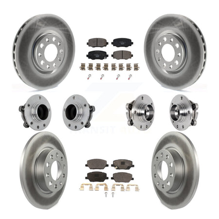 Front Rear Hub Bearing Coated Brake Rotor Pads Kit (10Pc) For Jeep Renegade Fiat 500X FWD KBB-132039