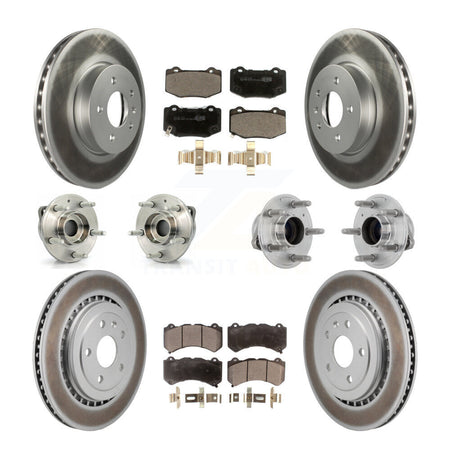 Front Rear Hub Bearing Coated Disc Brake Rotor Pad Kit (10Pc) For Cadillac ATS V with RWD KBB-132043