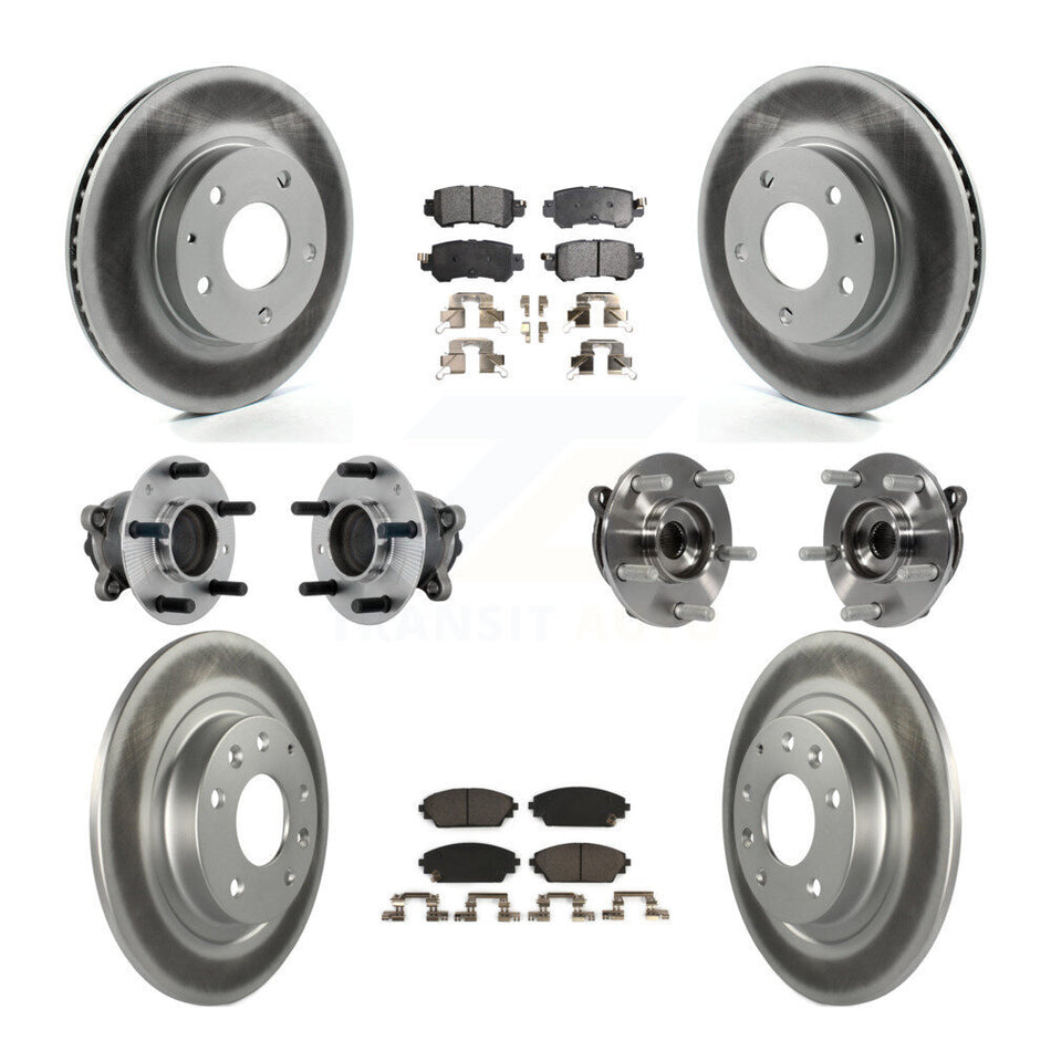 Front Rear Hub Bearing Coated Brake Rotor And Pad Kit (10Pc) For 2016-2018 Mazda CX-3 FWD KBB-132046