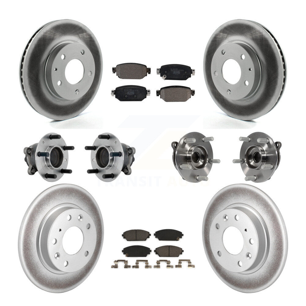 Front Rear Hub Bearing Coated Brake Rotor And Pad Kit (10Pc) For 2019-2021 Mazda CX-3 FWD KBB-132047