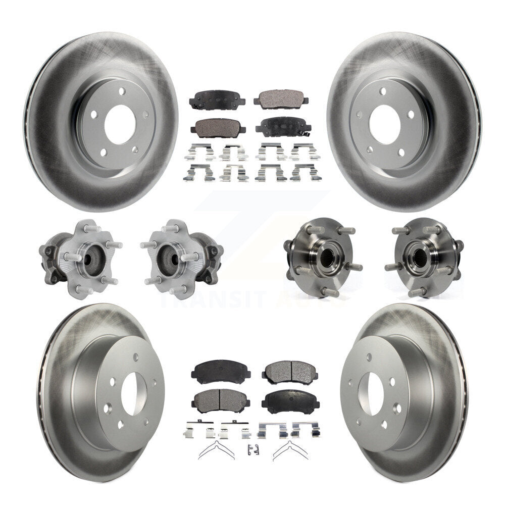 Front Rear Hub Bearing Coat Brake Rotor Pads Kit (10Pc) For Nissan Juke Nismo RS with FWD KBB-132049