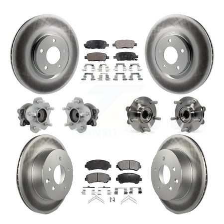 Front Rear Hub Bearing Coat Brake Rotor Pads Kit (10Pc) For Nissan Juke Nismo RS with FWD KBB-132049