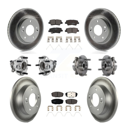 Front Rear Hub Bearing Coated Brake Rotor Pad Kit (10Pc) For Kia Forte Hyundai Elantra GT KBB-132055