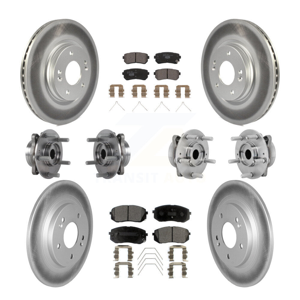 Front Rear Hub Bearing Coated Disc Brake Rotor Pad Kit (10Pc) For Hyundai Kona Kia Seltos KBB-132058