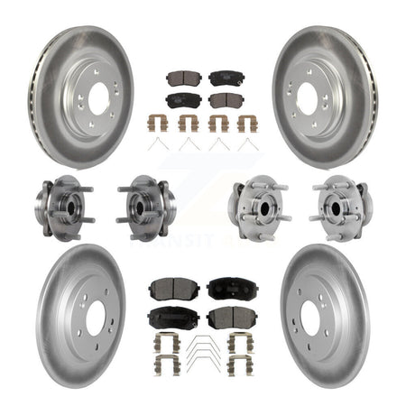Front Rear Hub Bearing Coated Disc Brake Rotor Pad Kit (10Pc) For Hyundai Kona Kia Seltos KBB-132058