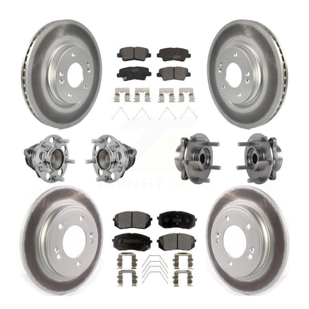 Front Rear Hub Bearing Coated Brake Rotor & Pad Kit (10Pc) For Kia Forte Hyundai Veloster KBB-132061
