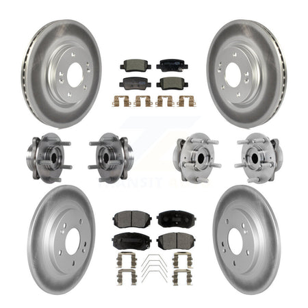 Front Rear Hub Bearing Coated Disc Brake Rotor And Ceramic Pads Kit (10Pc) For Kia Seltos KBB-132065