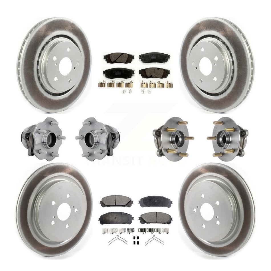 Front Rear Hub Bearing Coat Brake Rotor Pads Kit (10Pc) For Lexus RX350 RX350L RX450h FWD KBB-132073