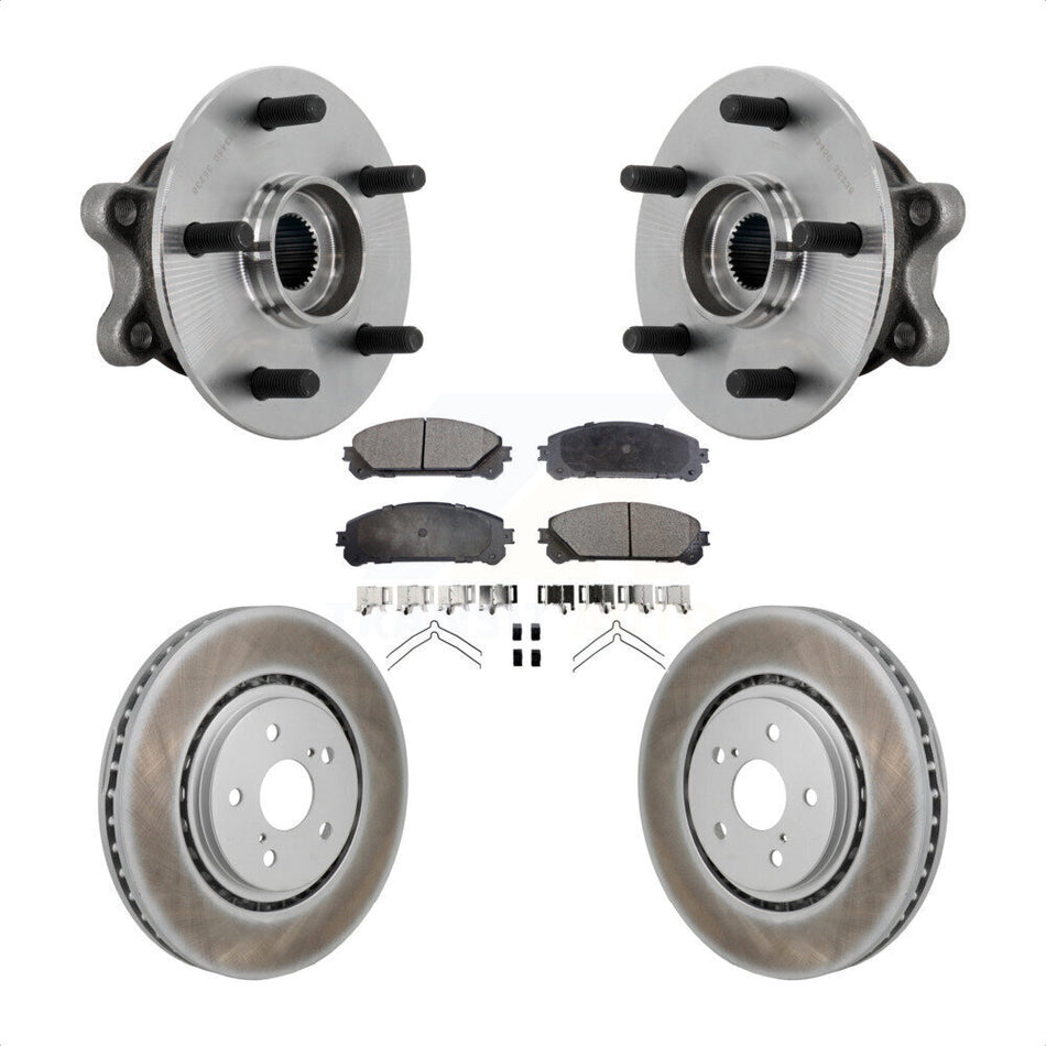 Front Hub Bearing Assembly Coated Disc Brake Rotor & Pads Kit For 2021-2023 Toyota Sienna KBB-132078