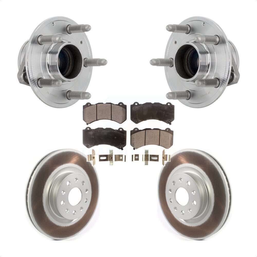 Front Hub Bearing Assembly Coated Disc Brake Rotors And Ceramic Pads Kit For Cadillac CTS KBB-132081