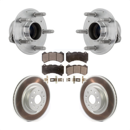 Front Hub Bearing Assembly Coated Disc Brake Rotors And Ceramic Pads Kit For Cadillac CTS KBB-132081