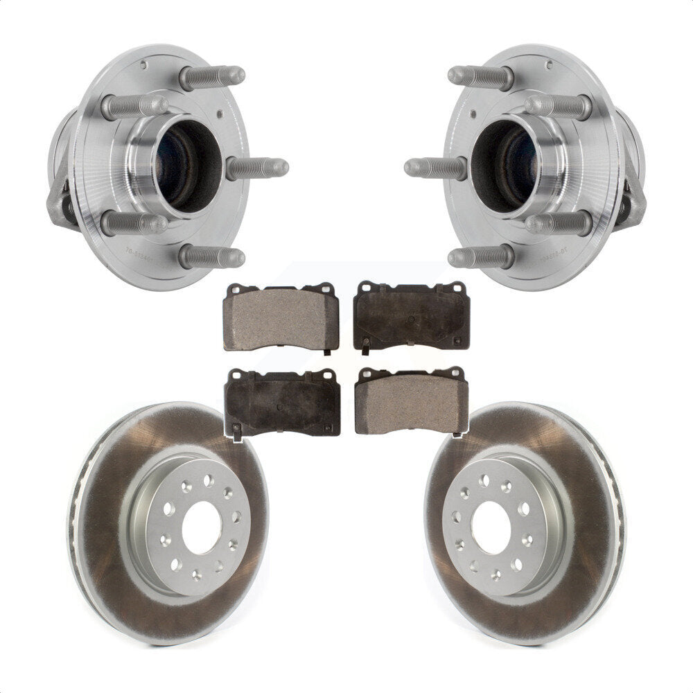 Front Hub Bearing Assembly Coat Brake Rotor Pad Kit For Chevrolet Camaro Cadillac CTS CT6 KBB-132082
