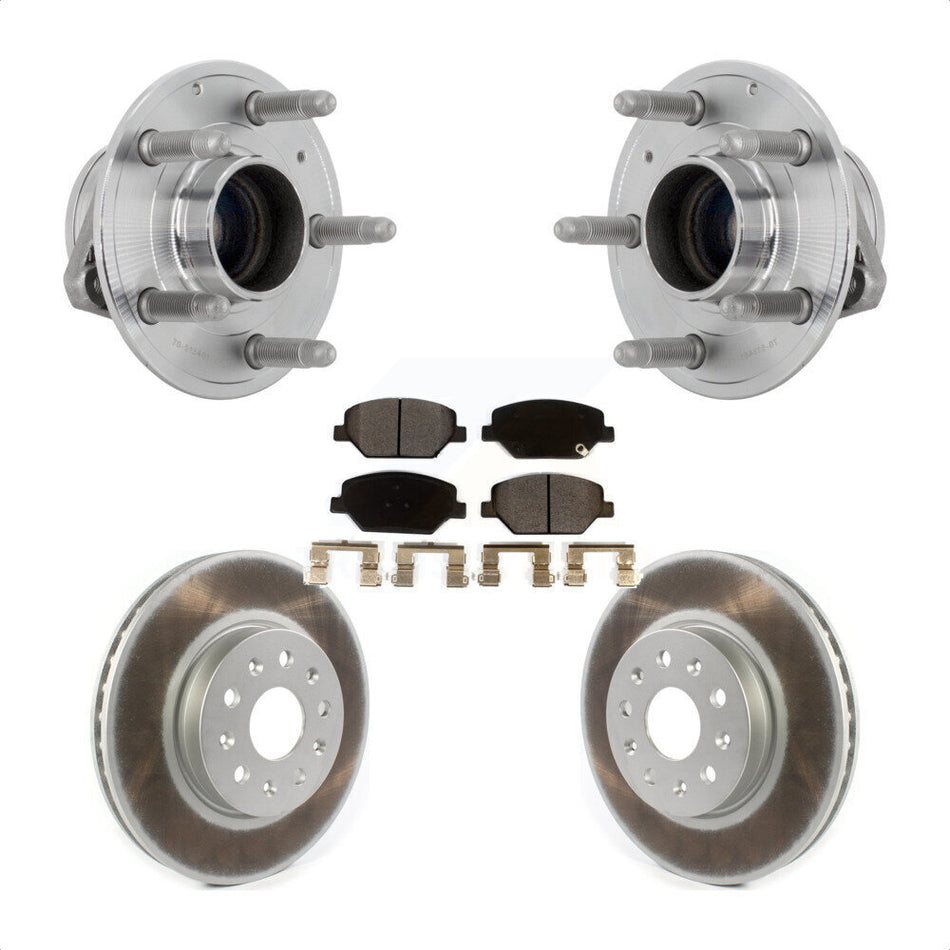 Front Hub Bearing Coated Brake Rotor Pad Kit For Chevrolet Camaro Without Brembo Calipers KBB-132084
