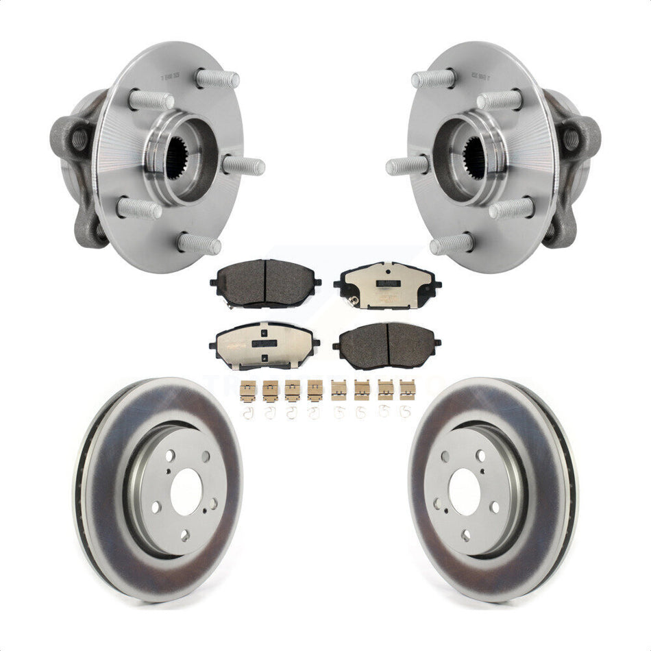 Front Hub Bearing Assembly Coated Disc Brake Rotors And Ceramic Pads Kit For Toyota C-HR KBB-132088