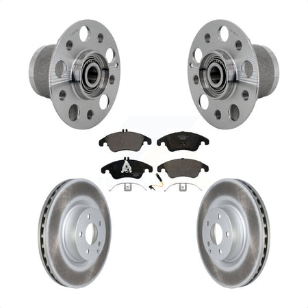 Front Hub Bearing Assembly Coated Disc Brake Rotor & Pads Kit For Mercedes-Benz C250 E550 KBB-132097