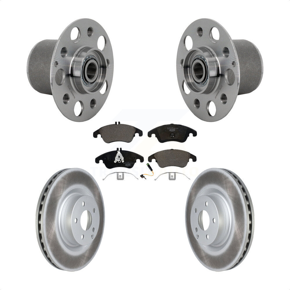 Front Hub Bearing Assembly Coated Disc Brake Rotor & Pads Kit For Mercedes-Benz E400 E550 KBB-132100