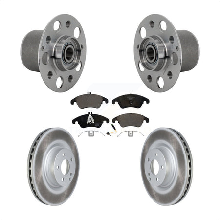 Front Hub Bearing Assembly Coated Disc Brake Rotor & Pads Kit For Mercedes-Benz E400 E550 KBB-132100