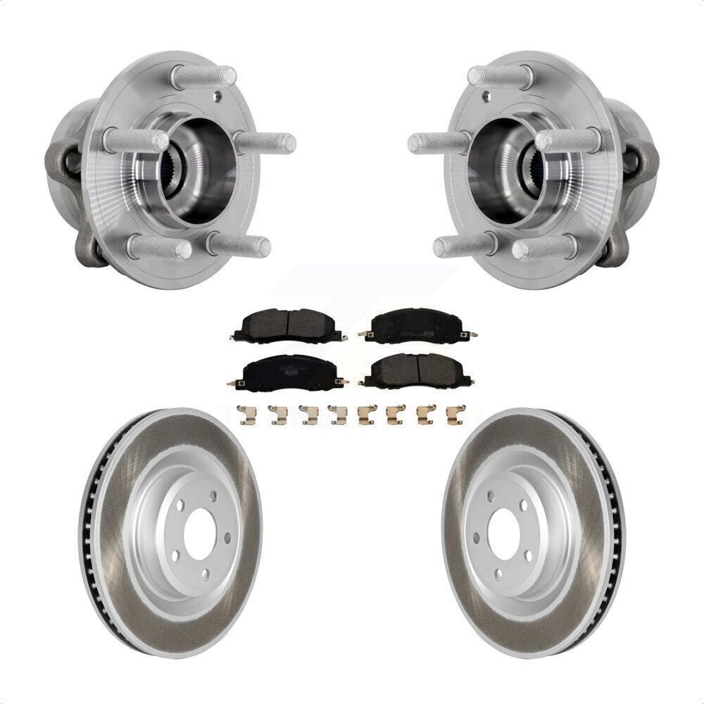 Front Hub Bearing Assembly Coat Brake Rotor Pad Kit For Ford Explorer Lincoln Aviator AWD KBB-132103