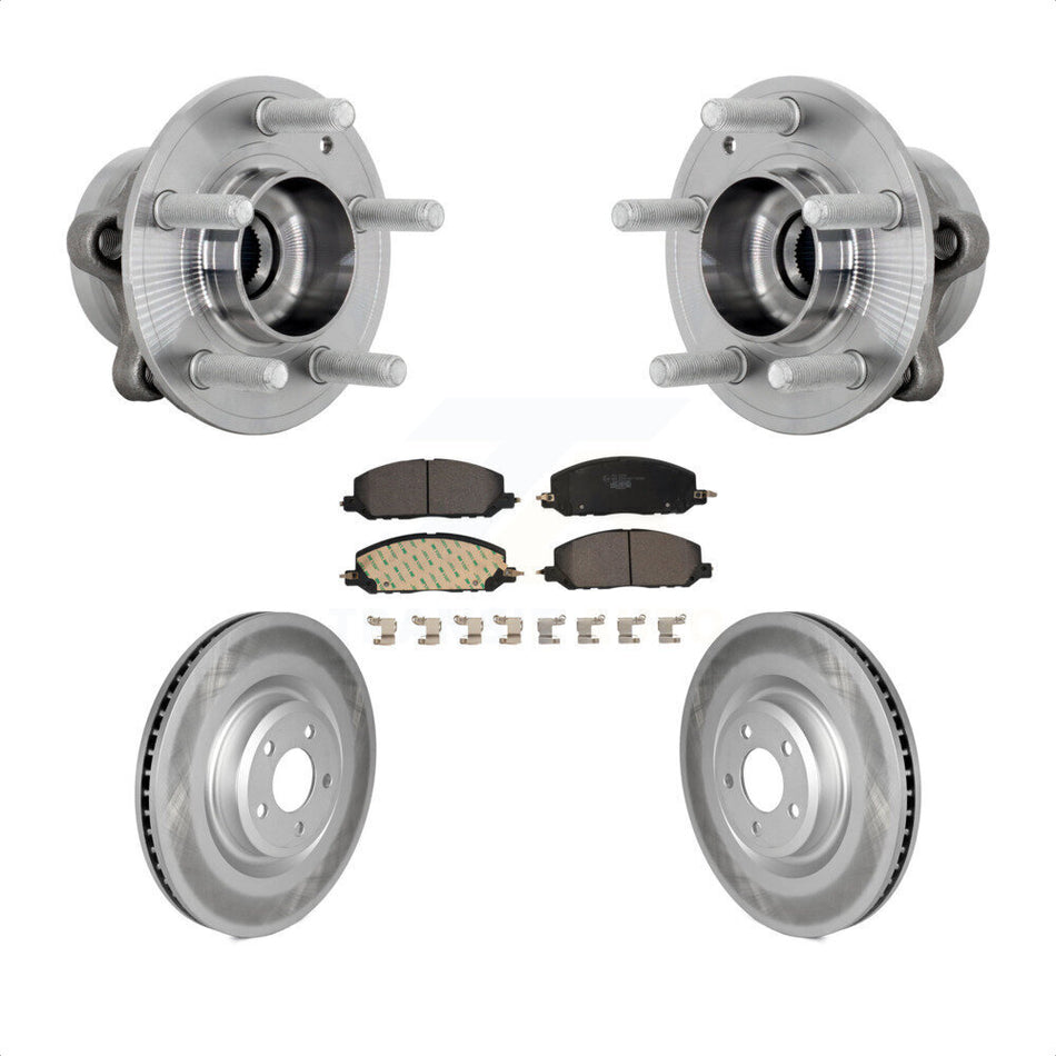 Front Hub Bearing Coated Brake Rotor And Pad Kit For Ford Explorer Lincoln Aviator Police KBB-132104