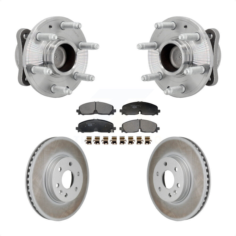 Front Hub Bearing Assembly Coat Brake Rotor Pad Kit For Chevrolet Colorado GMC Canyon RWD KBB-132108