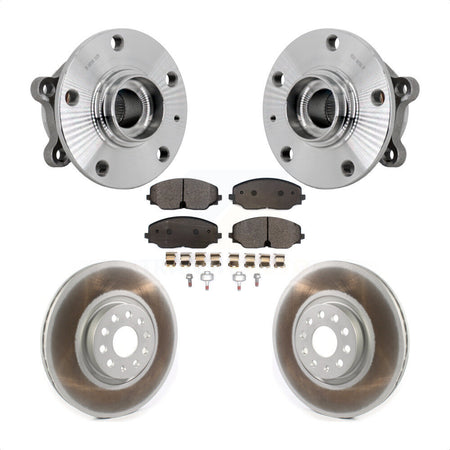 Front Hub Bearing Assembly Coated Brake Rotor & Pads Kit For Volkswagen Atlas Cross Sport KBB-132110
