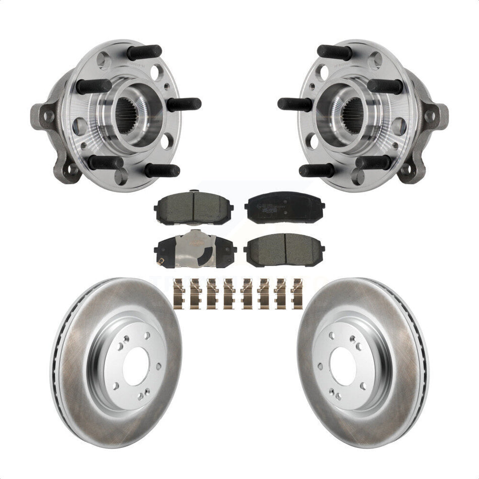 Front Hub Bearing Assembly Coated Disc Brake Rotor And Pads Kit For Hyundai Sonata Kia K5 KBB-132111