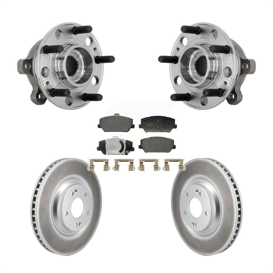 Front Hub Bearing Assembly Coated Disc Brake Rotors And Pads Kit For Hyundai Veloster N KBB-132114