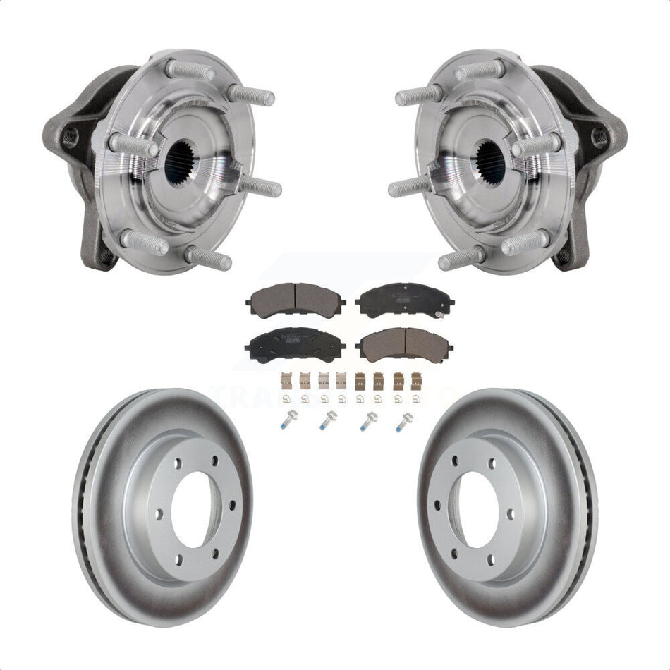 Front Hub Bearing Assembly Coated Disc Brake Rotor Pads Kit For 2019-2023 Ford Ranger 4WD KBB-132115