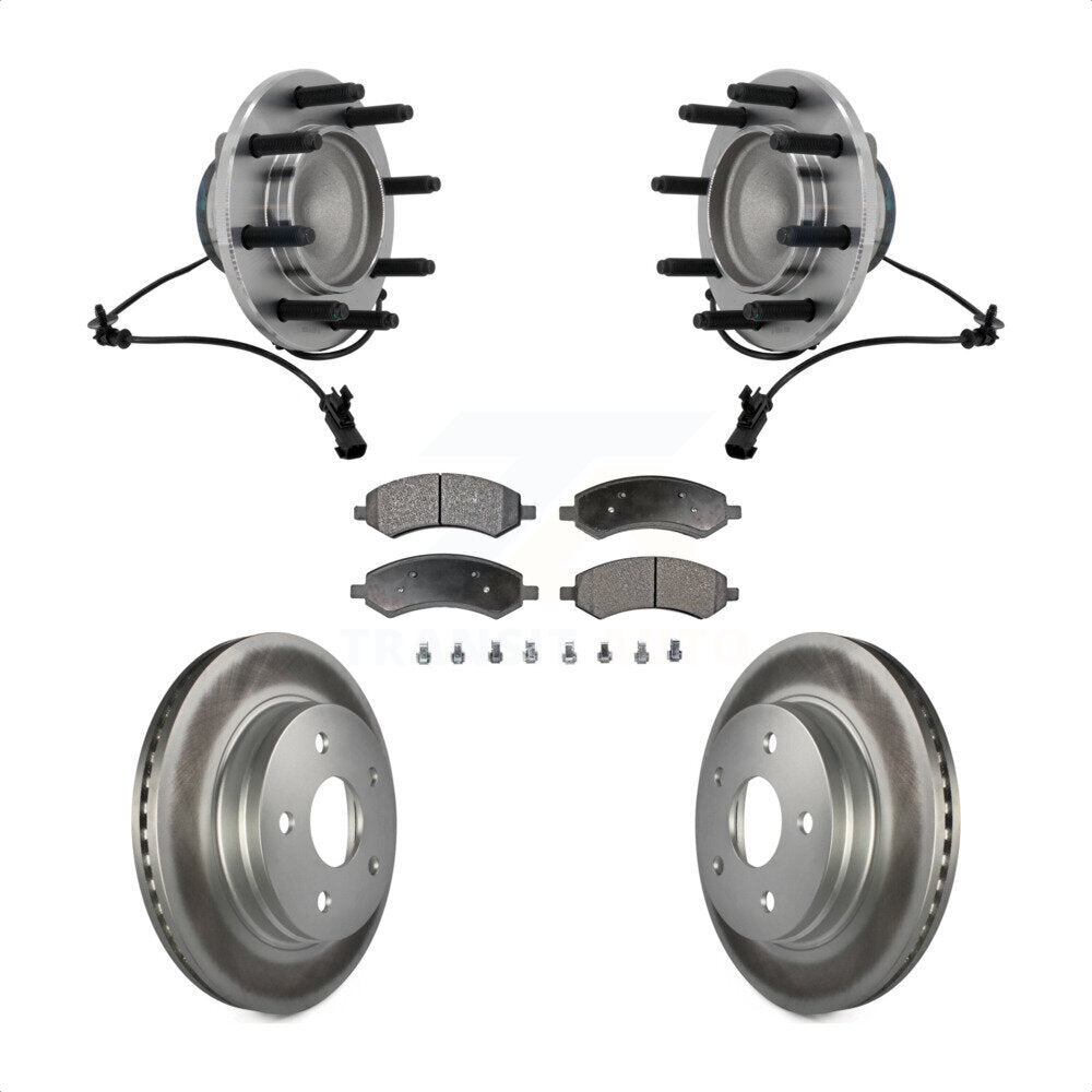 Front Hub Bearing Coat Brake Rotor Pad Kit For 2007-2008 Dodge Ram 1500 With 8 Lug Wheels KBB-132117