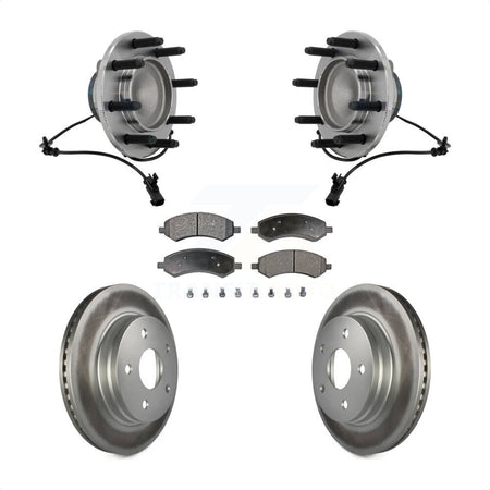 Front Hub Bearing Coat Brake Rotor Pad Kit For 2007-2008 Dodge Ram 1500 With 8 Lug Wheels KBB-132117