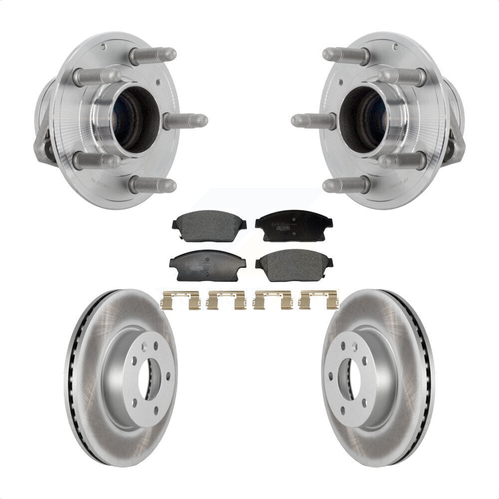 Front Hub Bearing Assembly Coated Disc Brake Rotors And Ceramic Pads Kit For Cadillac ATS KBB-132119