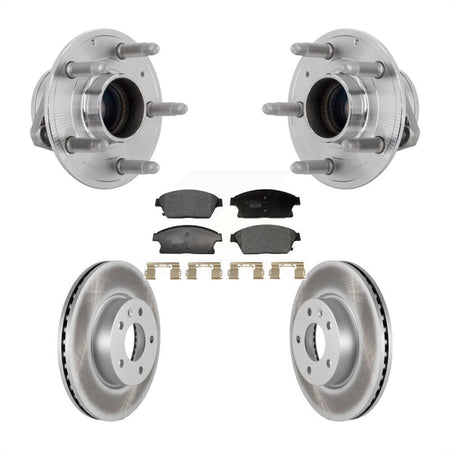 Front Hub Bearing Assembly Coated Disc Brake Rotors And Ceramic Pads Kit For Cadillac ATS KBB-132119