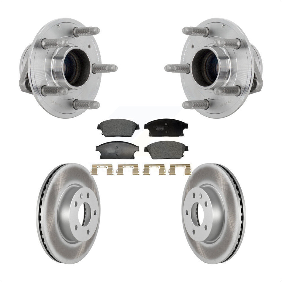 Front Hub Bearing Assembly Coated Disc Brake Rotors And Ceramic Pads Kit For Cadillac ATS KBB-132119