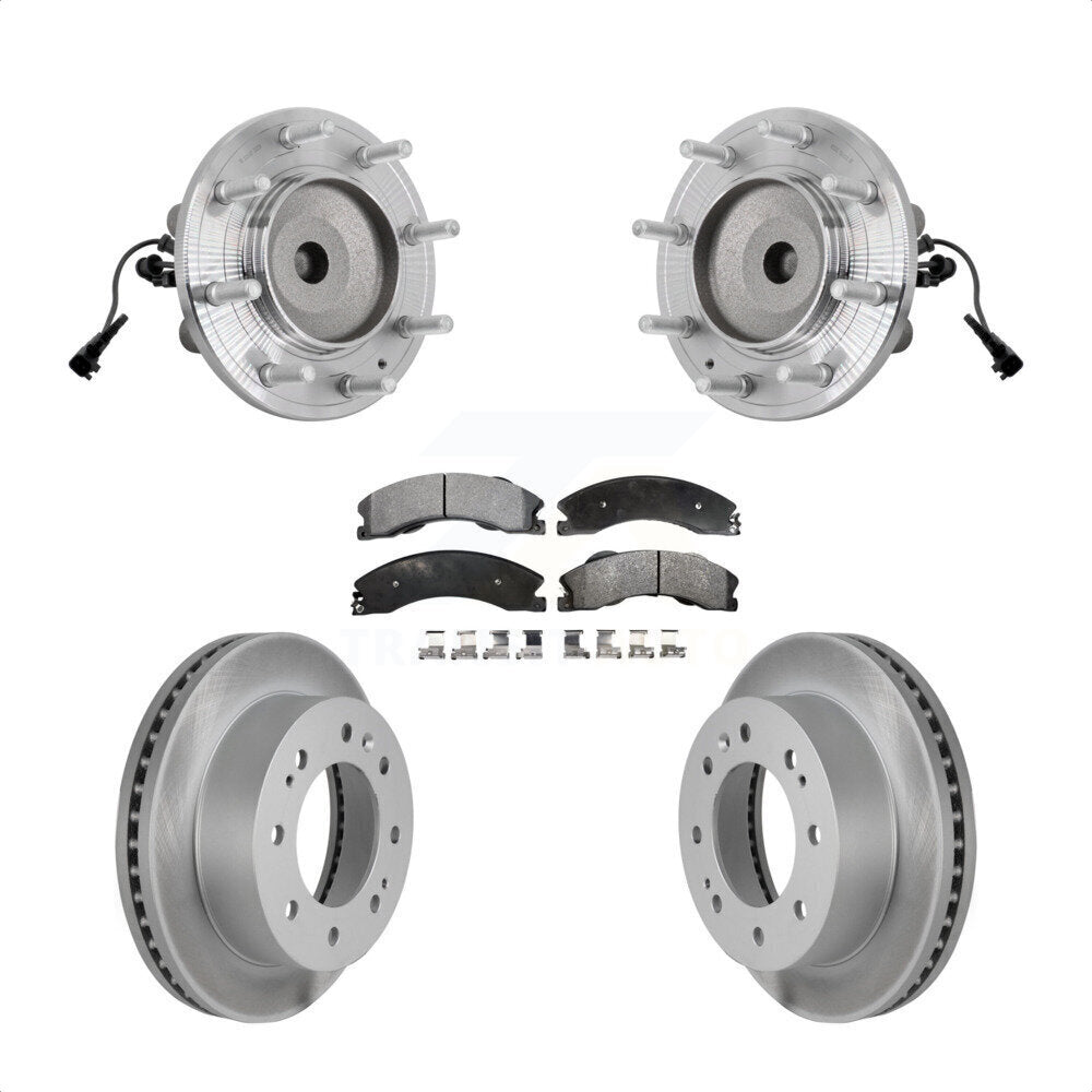 Front Hub Bearing Coat Brake Rotor Pad Kit For GMC Sierra 3500 HD Chevrolet Silverado RWD KBB-132125