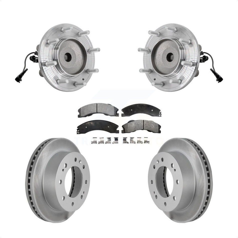 Front Hub Bearing Coat Brake Rotor Pad Kit For GMC Sierra 3500 HD Chevrolet Silverado RWD KBB-132125
