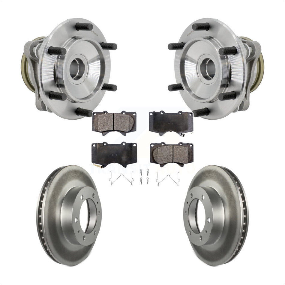 Front Hub Bearing Assembly Coat Brake Rotor Pads Kit For Toyota Tacoma 4Runner FJ Cruiser KBB-132129