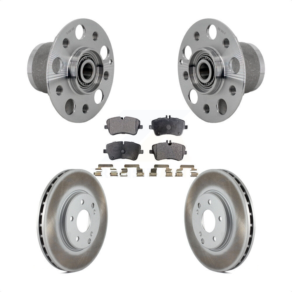Front Hub Bearing Coated Brake Rotor Pad Kit For Mercedes-Benz C350 Without Sport Package KBB-132130