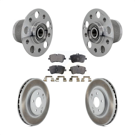 Front Hub Bearing Coated Brake Rotor Pad Kit For Mercedes-Benz C350 Without Sport Package KBB-132130