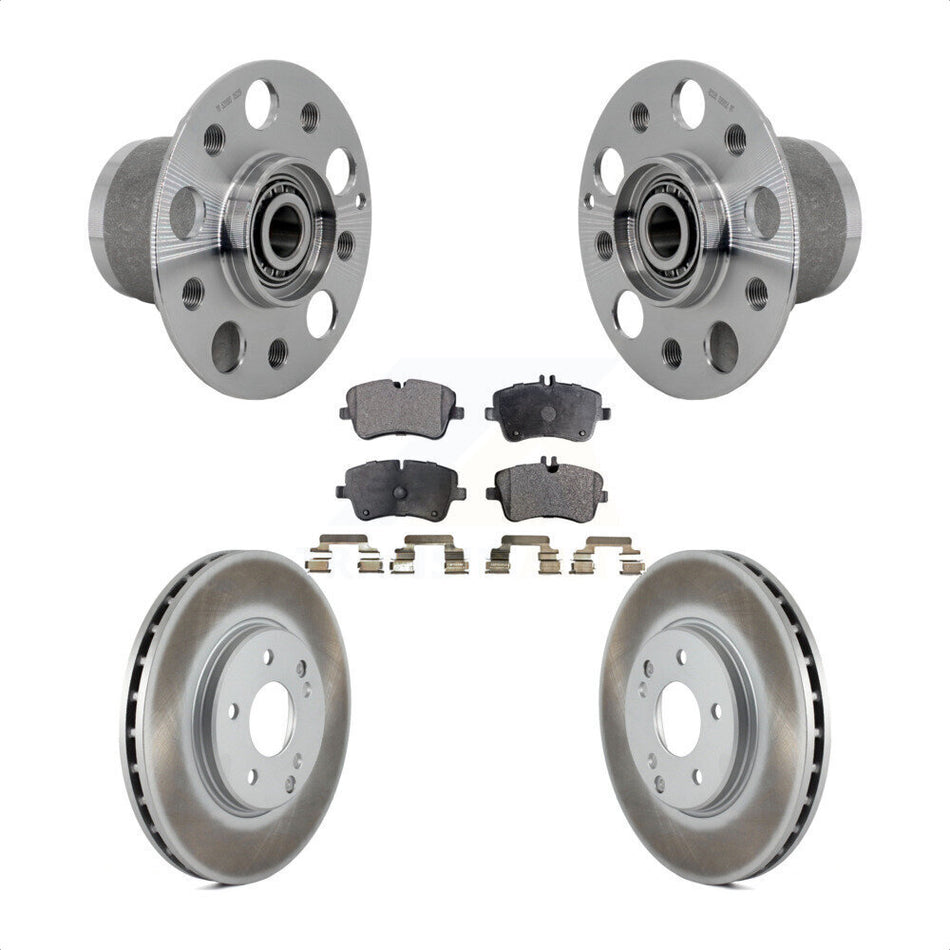 Front Hub Bearing Coated Brake Rotor Pad Kit For Mercedes-Benz C350 Without Sport Package KBB-132130