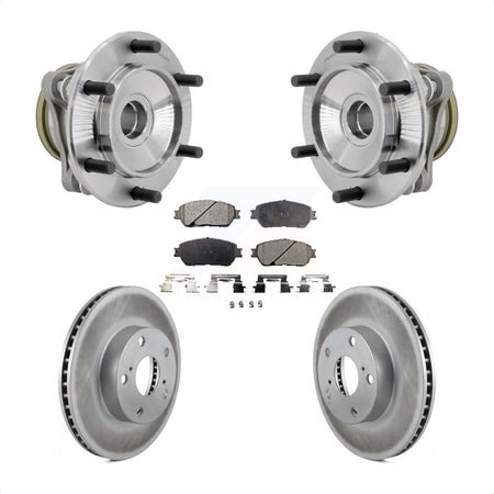 Front Hub Bearing Coat Brake Rotor Pads Kit For 2005-2015 Toyota Tacoma With 5 Lug Wheels KBB-132131