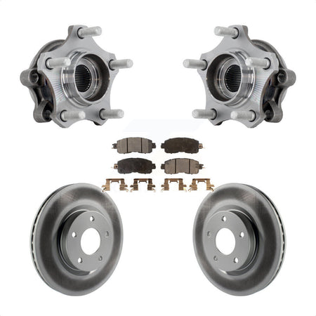 Front Hub Bearing Assembly Coated Disc Brake Rotor & Pads Kit For 2019-2023 Nissan Altima KBB-132136