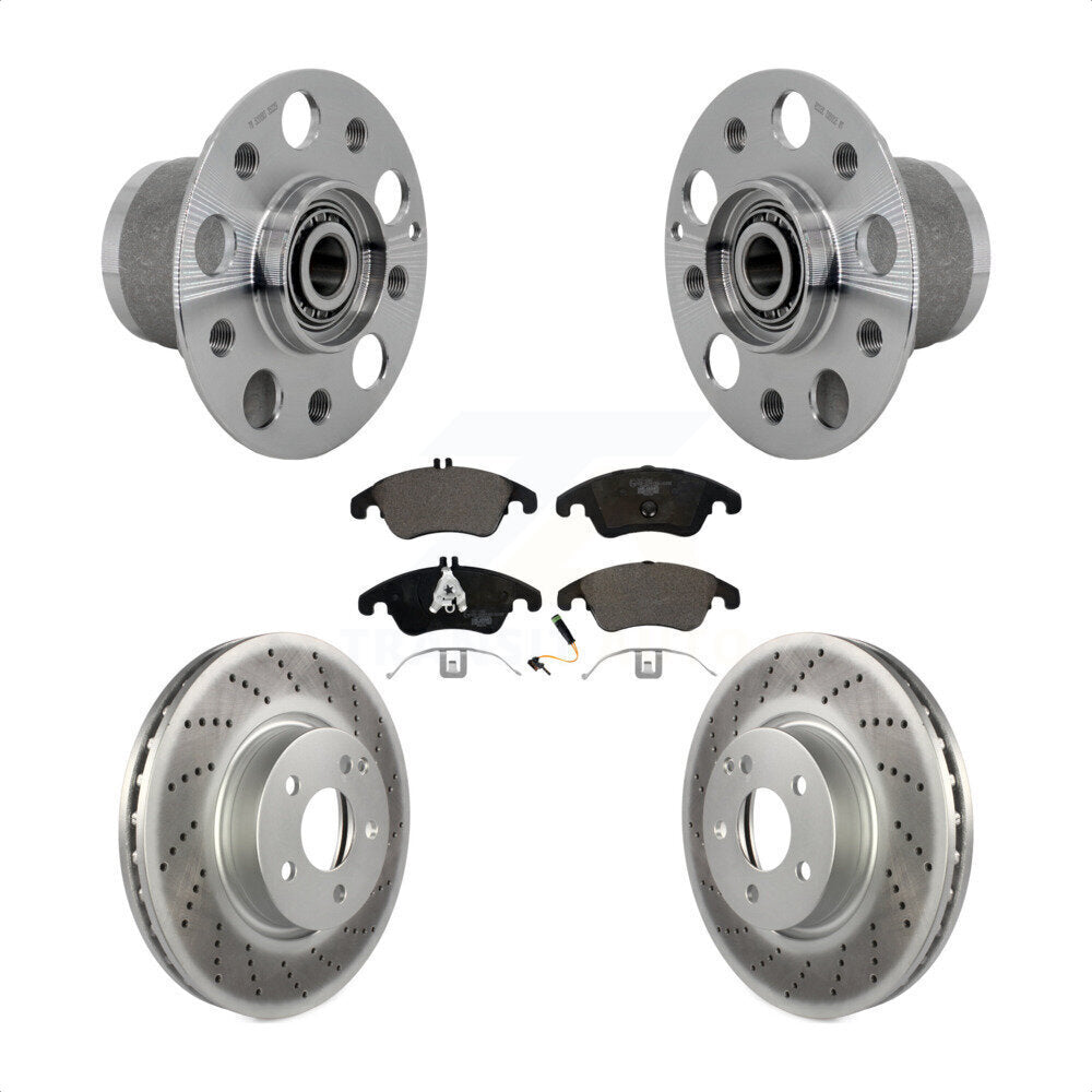 Front Hub Bearing Coated Disc Brake Rotor Pad Kit For Mercedes-Benz C300 E350 C350 SLC300 KBB-132138